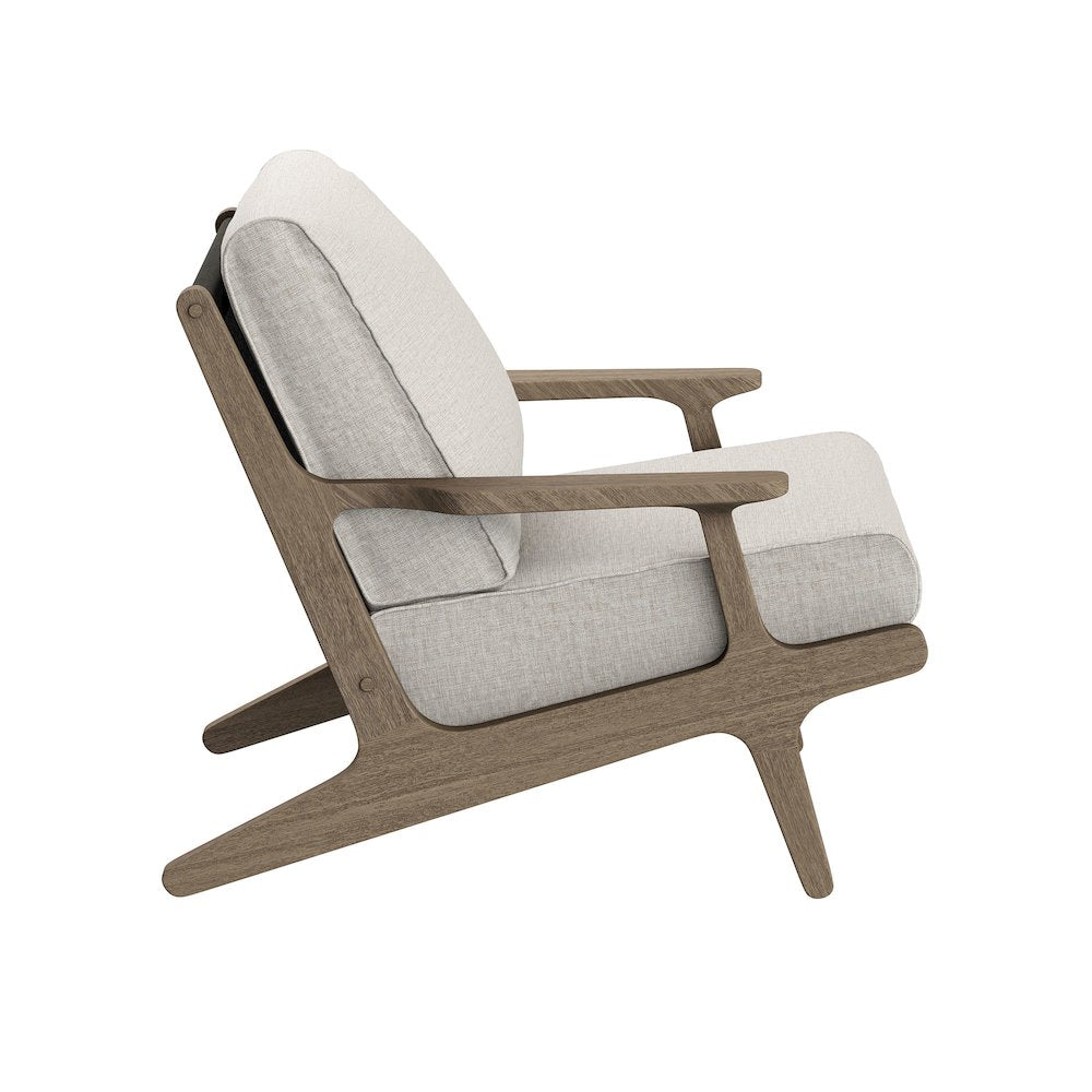 Saratoga Outdoor Patio Teak Wood Chair and Ottoman Set