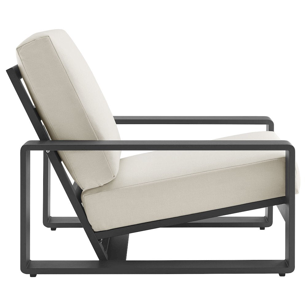 Lirienne Outdoor Patio Aluminum Faux Wood Armchairs Set of 2