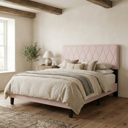 California King Headboard Panel in Neutral Tone with Durable Frame Design