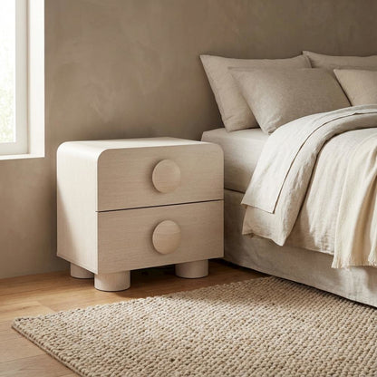 Gray 2-Drawer Nightstand with Modern Design and Solid Construction
