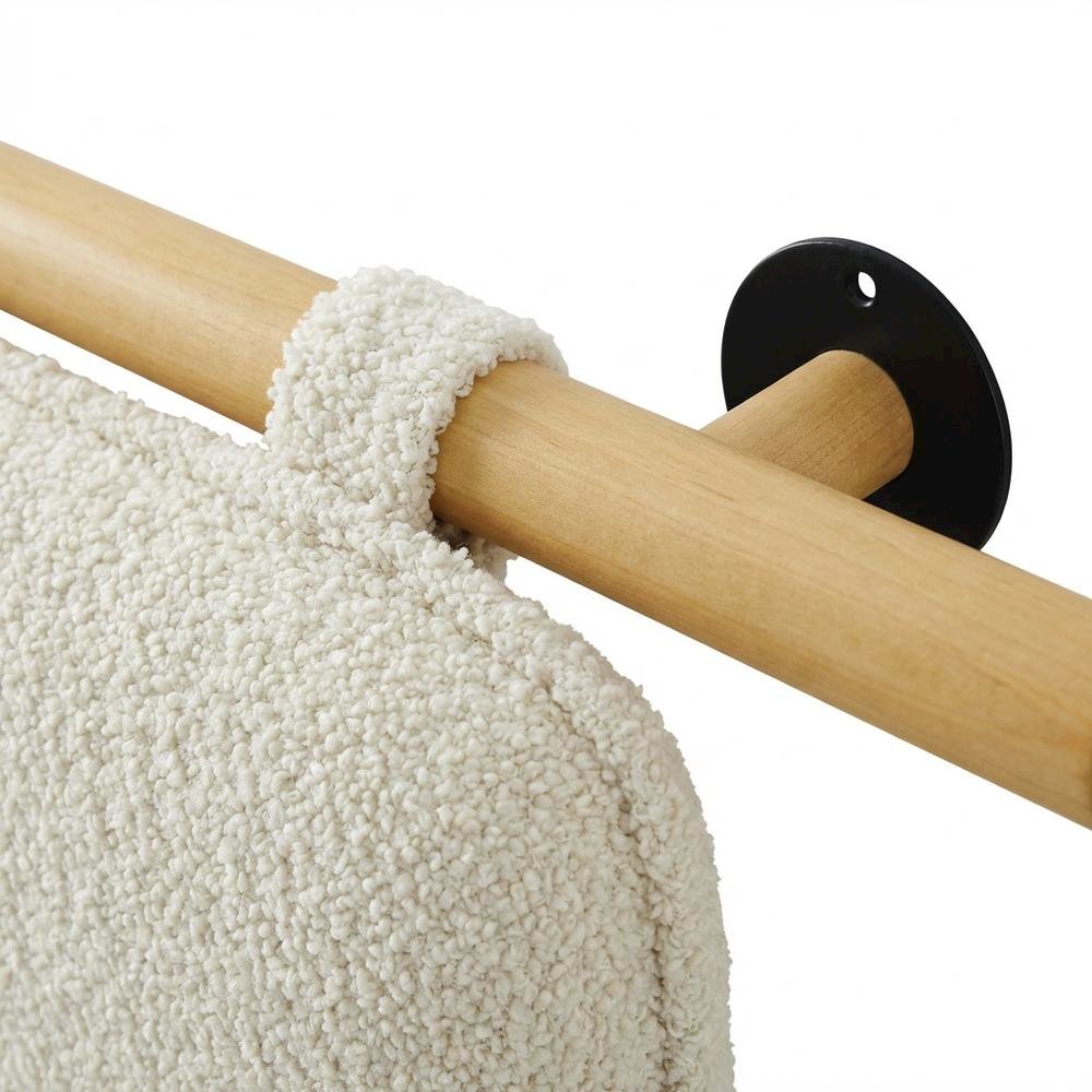 Chenille Upholstered King Size Wall-Mounted Headboard with Soft Padding