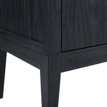 Black tall storage display cabinet with arched design and spacious shelves