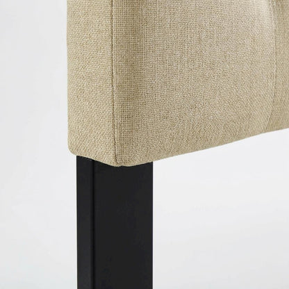 Upholstered Fabric King Headboard in Neutral Tone with Padded Design
