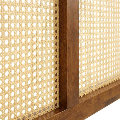 Cane King Headboard with Woven Texture and Durable Frame Design
