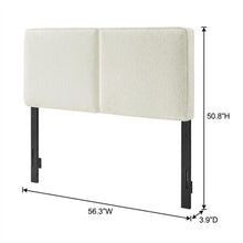 Boucle Fabric Full Headboard with Soft Textured Upholstery and Durable Build