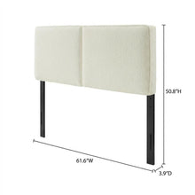 Boucle Fabric Queen Headboard in Neutral Tone, Plush Upholstery, Sturdy Frame