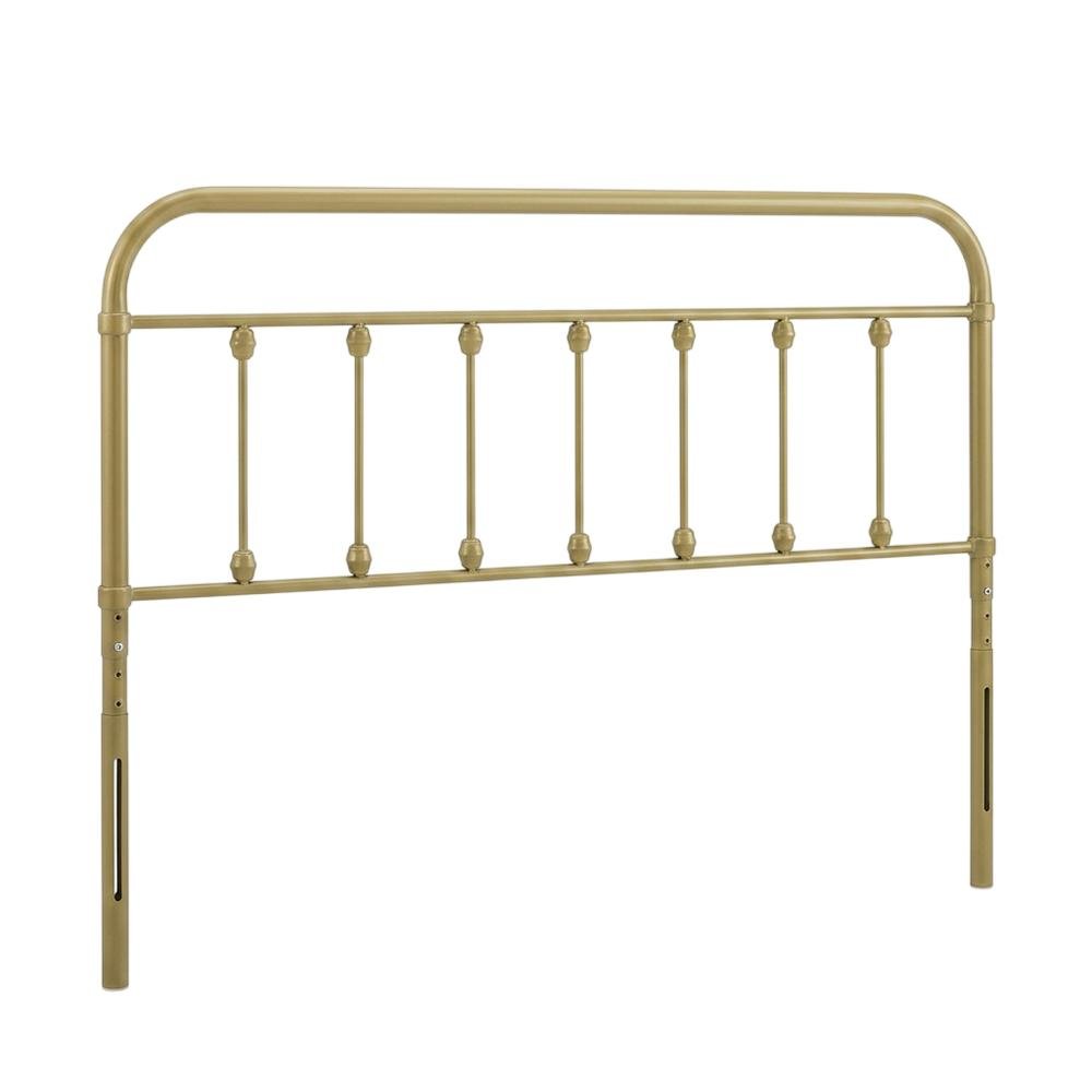 Metal King Size Headboard for Bed Frame, Adjustable-Friendly Style, Gold