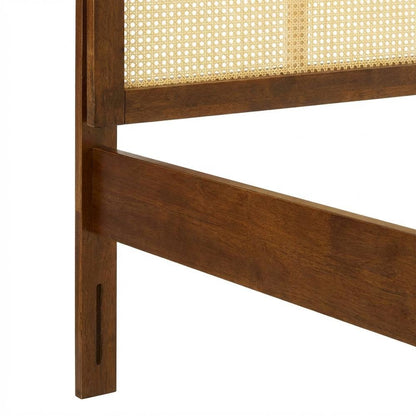 Cane King Headboard with Woven Texture and Durable Frame Design