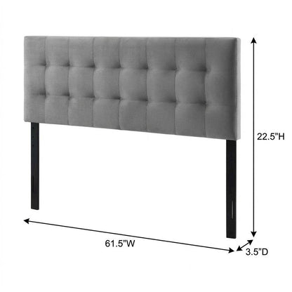 Biscuit Tufted Performance Velvet Queen Headboard in Soft Neutral Fabric