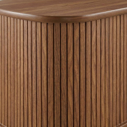 Brown wood TV stand with sleek design and sturdy construction