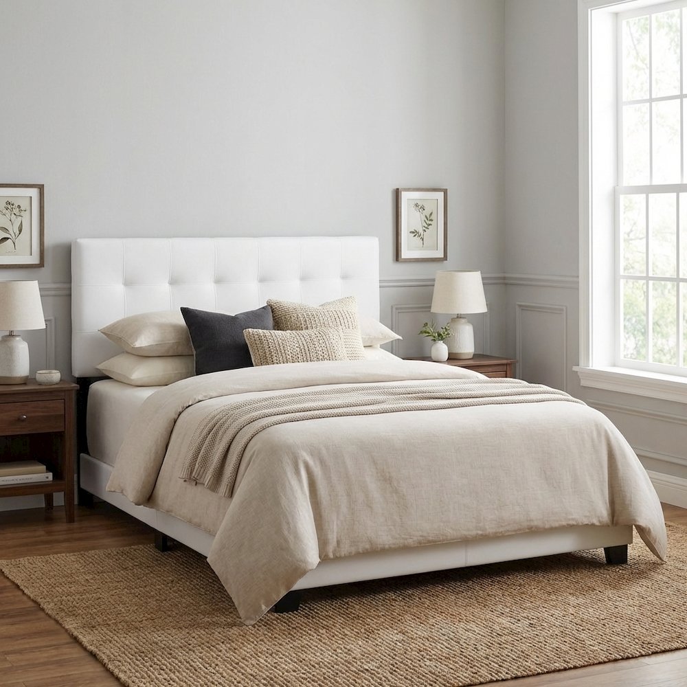 Tufted Performance Velvet Queen Headboard, Biscuit Detailing, Durable Fabric