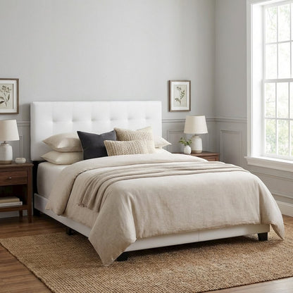 Tufted Performance Velvet Queen Headboard, Biscuit Detailing, Durable Fabric