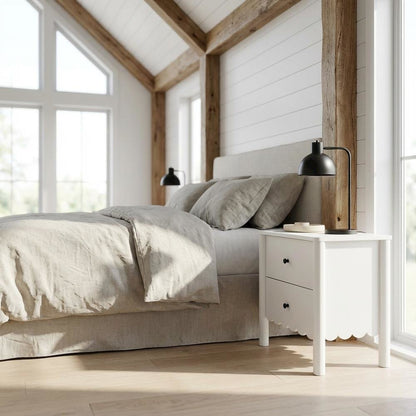 Bedside Nightstand with 2 Drawers in Elegant Finish