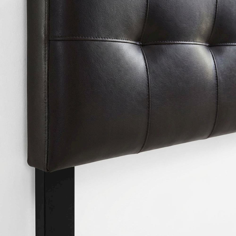 Vegan Leather Queen Headboard in Neutral Tone, Durable Finish, Elegant Design