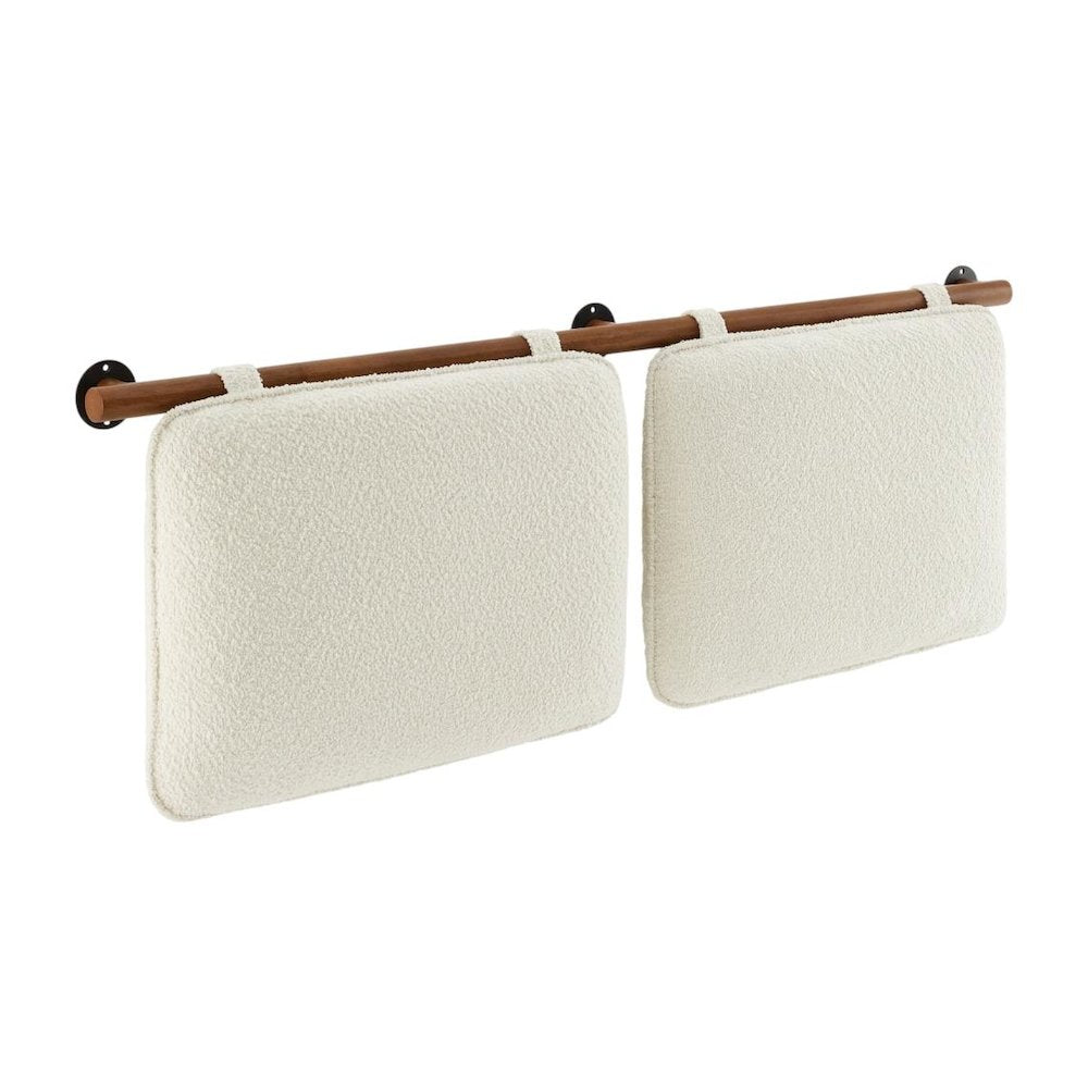Chenille Upholstered Wall-Mounted King Headboard with Soft Fabric Finish