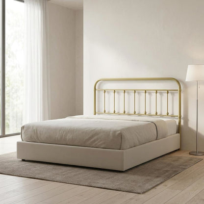 Metal King Size Headboard for Bed Frame, Adjustable-Friendly Style, Gold
