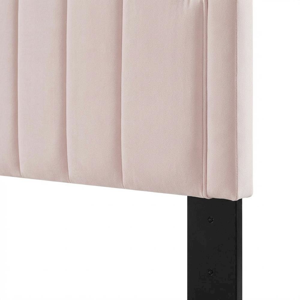 Channel Tufted Velvet Twin Headboard with Performance Fabric and Elegant Design