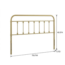 Metal King Size Headboard for Bed Frame, Adjustable-Friendly Style, Gold