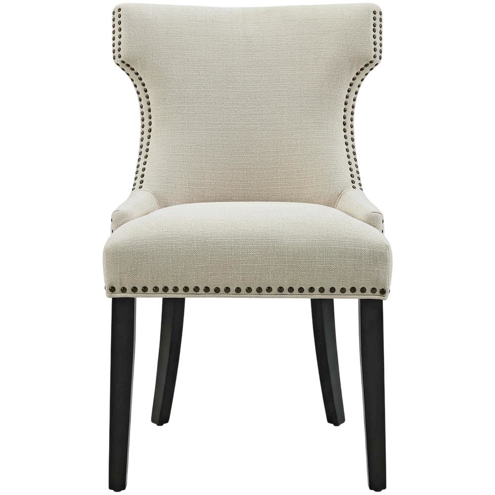 Fabric dining chair with armrests and comfortable backrest for dining rooms