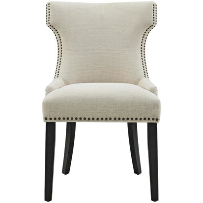 Fabric dining chair with armrests and comfortable backrest for dining rooms