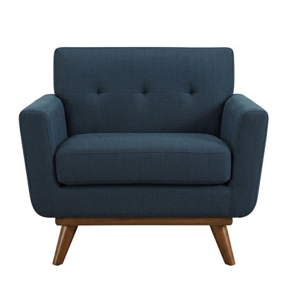 Polyester Armchair and Ottoman Set with Comfortable Cushioned Seating