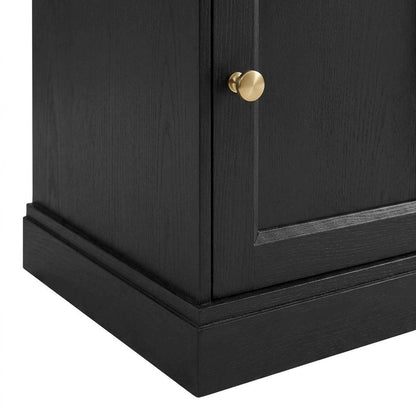 Tall Storage Display Cabinet with Glass Doors, Adjustable Shelves and Drawer