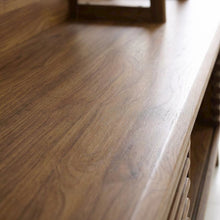 Brown Wood TV Stand Entertainment Center with Spacious Surface