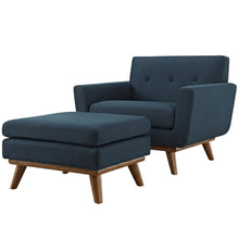 Polyester Armchair and Ottoman Set with Comfortable Cushioned Seating