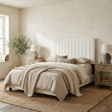 Ivory Velvet Twin Headboard with Padded Upholstery and Elegant Design