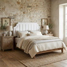 Channel Tufted Velvet Full/Queen Headboard, Performance Fabric, Durable Frame