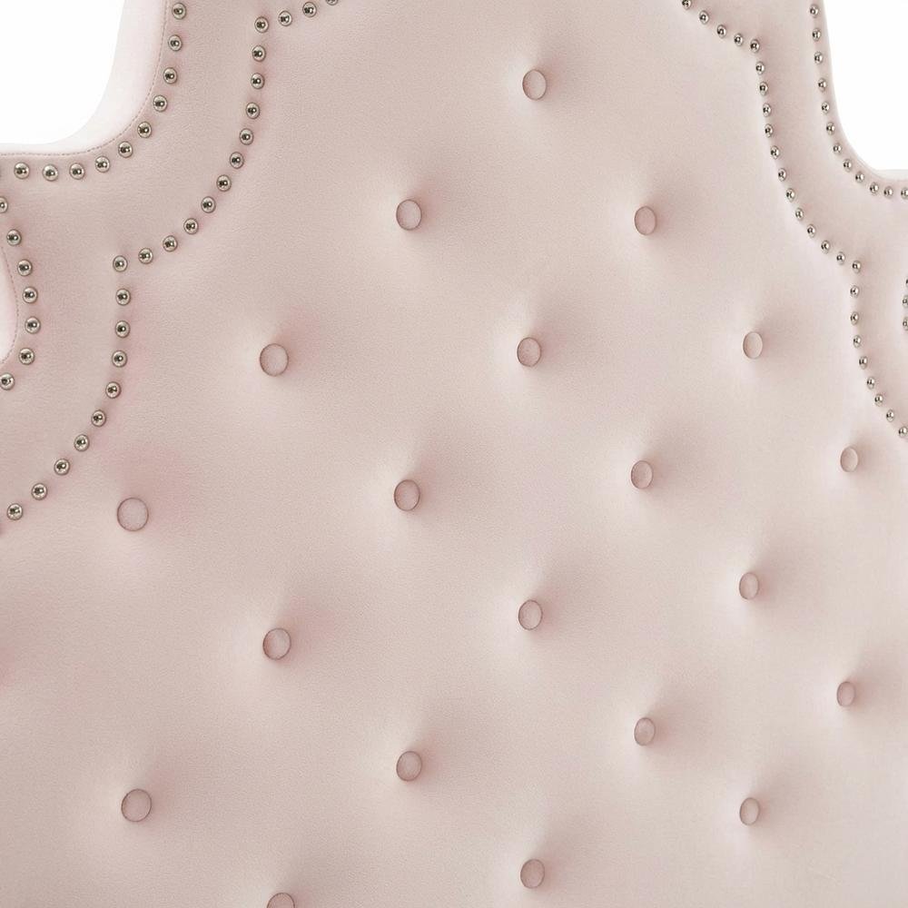 Pink Tufted Velvet Full/Queen Headboard with Plush Upholstery and Durable Frame