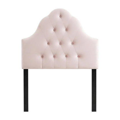 Diamond Tufted Velvet Twin Headboard with Performance Fabric and Elegant Design
