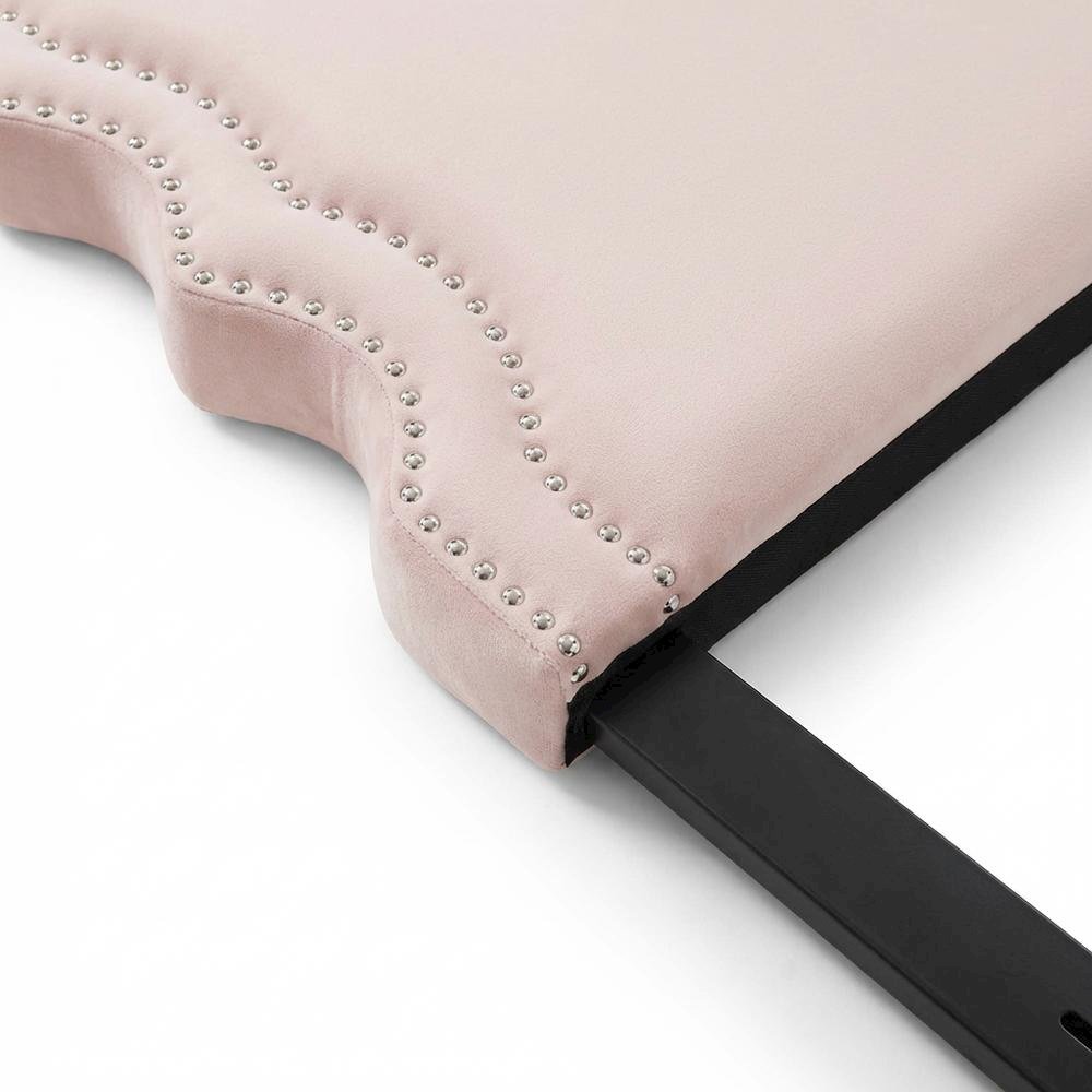 Pink Tufted Velvet Full/Queen Headboard with Plush Upholstery and Durable Frame