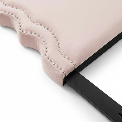Pink Tufted Velvet Full/Queen Headboard with Plush Upholstery and Durable Frame
