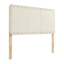 Vegan Leather Full Headboard with Woven Texture and Sturdy Frame