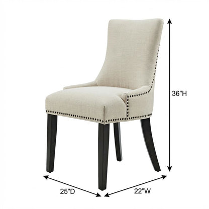 Fabric dining chair with armrests and comfortable backrest for dining rooms