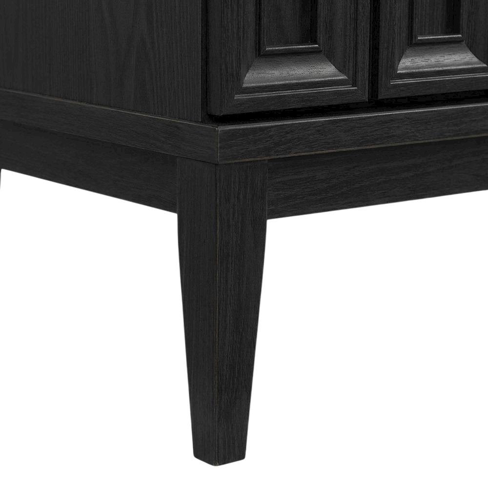 Black TV Stand with Engineered Wood Construction for Living Room Storage