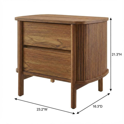 Nightstand with 2 Drawers and Modern Design for Bedroom Storage