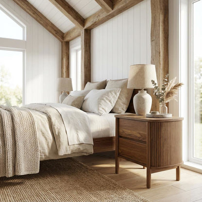 Nightstand with 2 Drawers and Modern Design for Bedroom Storage