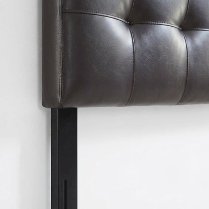 Upholstered Vinyl Queen Headboard with Padded Design and Durable Finish