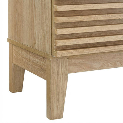Two-Drawer Nightstand in Brown Modern Finish with Stylish Design