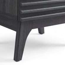 Nightstand in Gray Tone with Contemporary Design, Sturdy Base, Sleek Finish