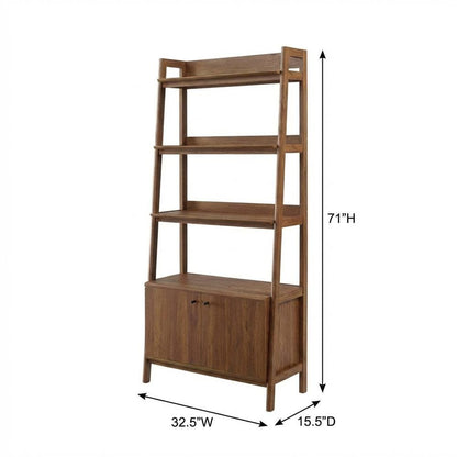 Wooden Bookshelf in Natural Finish with Open Storage Design