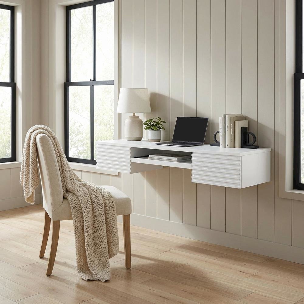 Wood Wall Mount Desk for Office Workstations with Durable Design