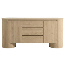Rustic Rounded Sideboard Storage Cabinet With Spacious Interior, Durable Design