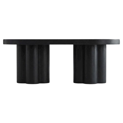 Oval Concrete Coffee Table with Modern Design and Sturdy Surface