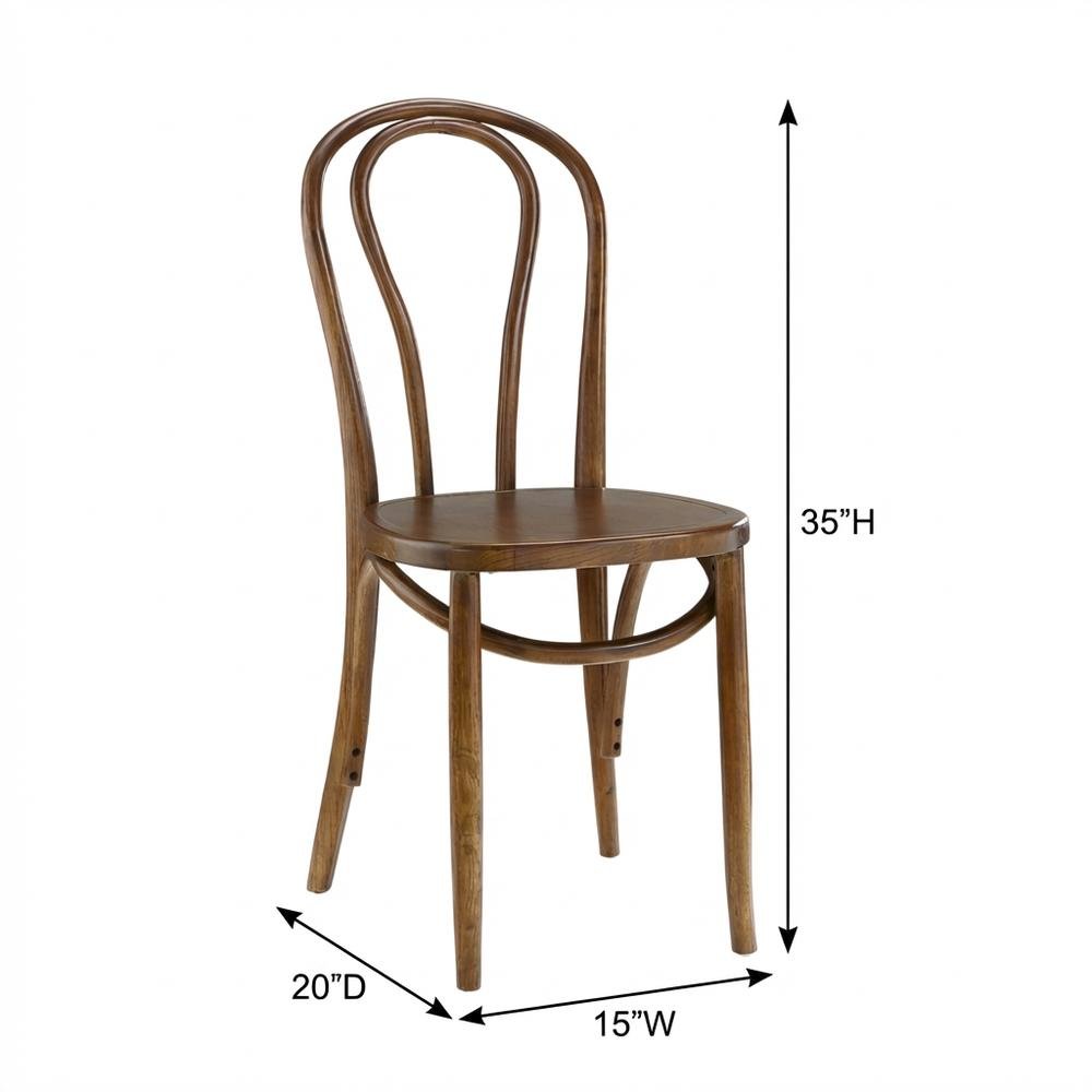 Wood Dining Side Chair with Padded Backrest and Compact Design