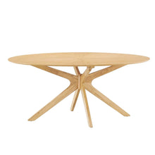 Oak Oval Wood Dining Table, Modern Style, Seats 8, Wood Dining
