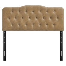 Faux Leather-Upholstered Queen Headboard with Tall Leg Posts, Queen ,Toast