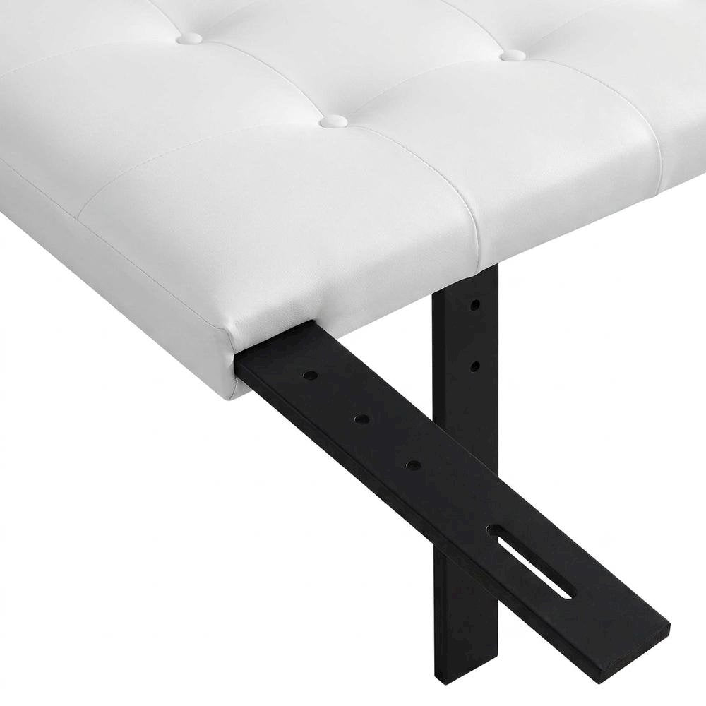 Vinyl-Upholstered King Headboard Only with Padded Panel, Stand-Alone, White